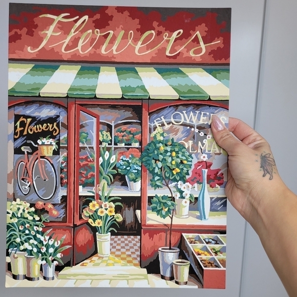 The Flower Shop Advanced Paint By Number 11×14 Finished Acrylic Painting - Picture 4 of 15